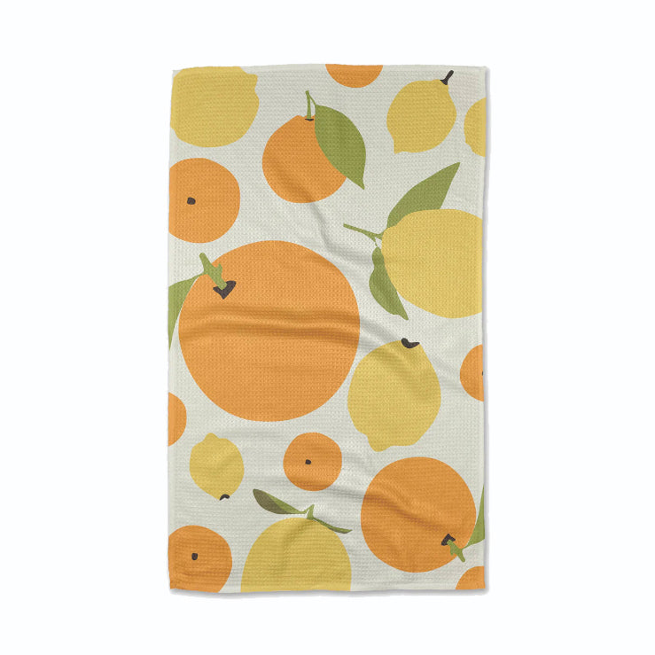 Sunny Lemons and Oranges Tea Towel