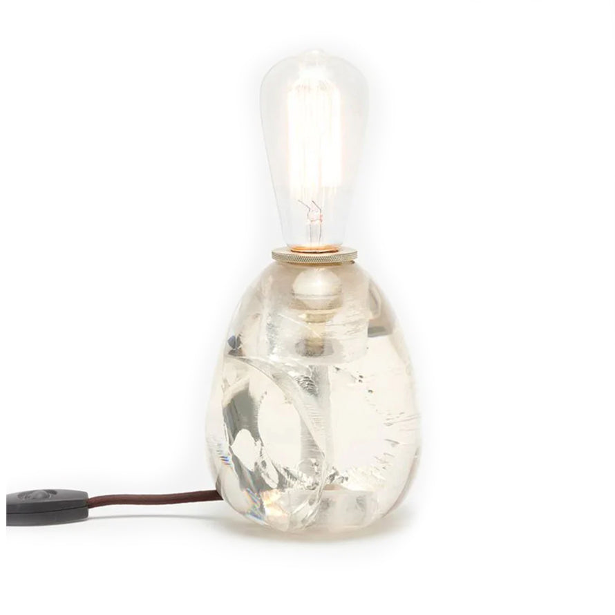 Ameer Clear Crackled Acrylic Bookcase Lamp