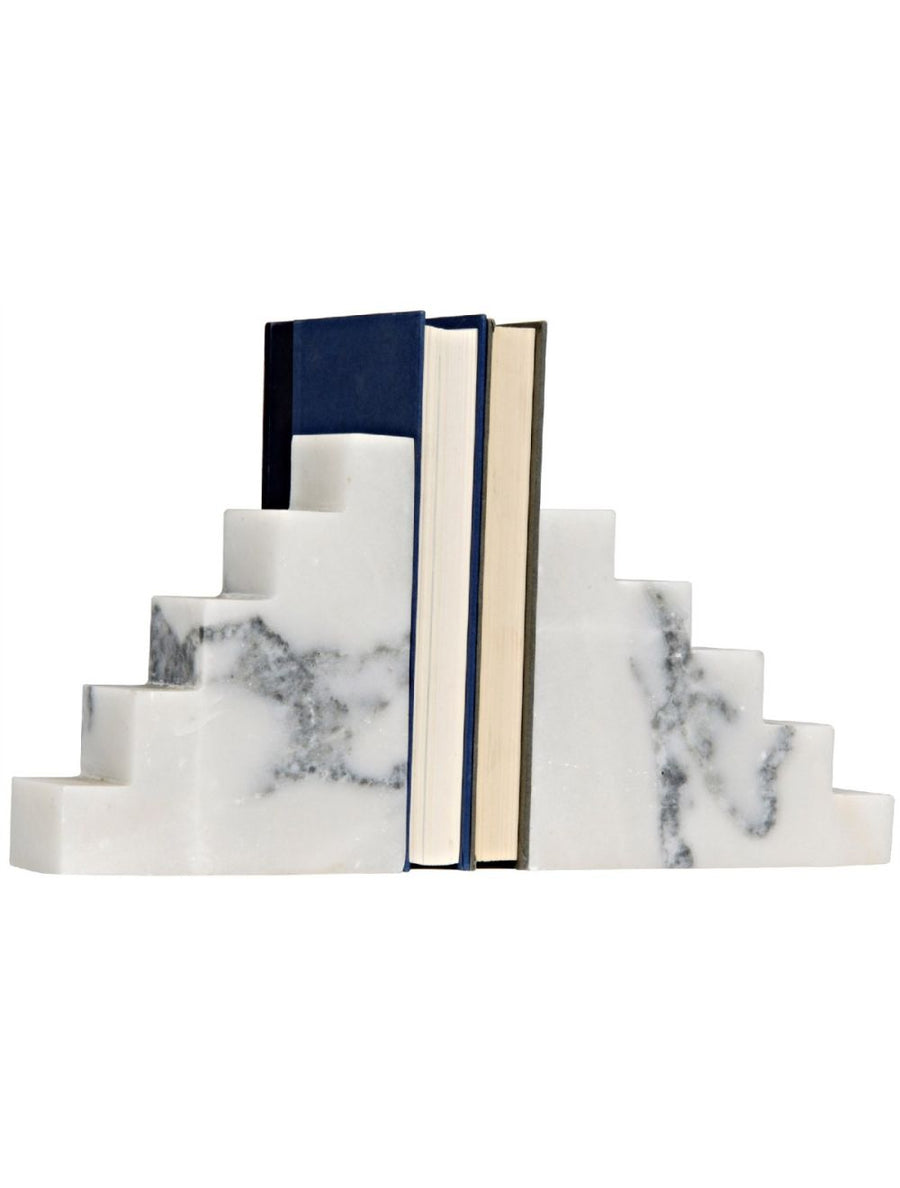 White Marble Step Bookends