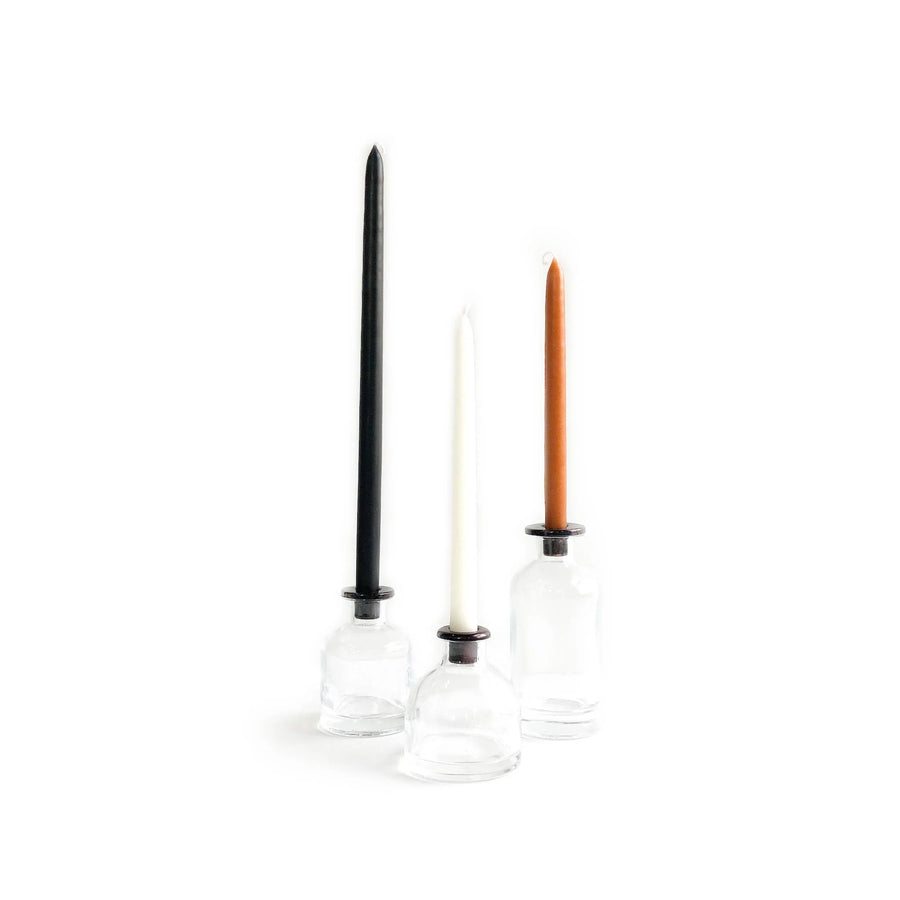 Skinny Taper Glass Candle Holders