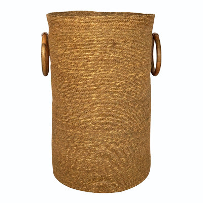 Tall Seagrass Basket with Handles- Natural