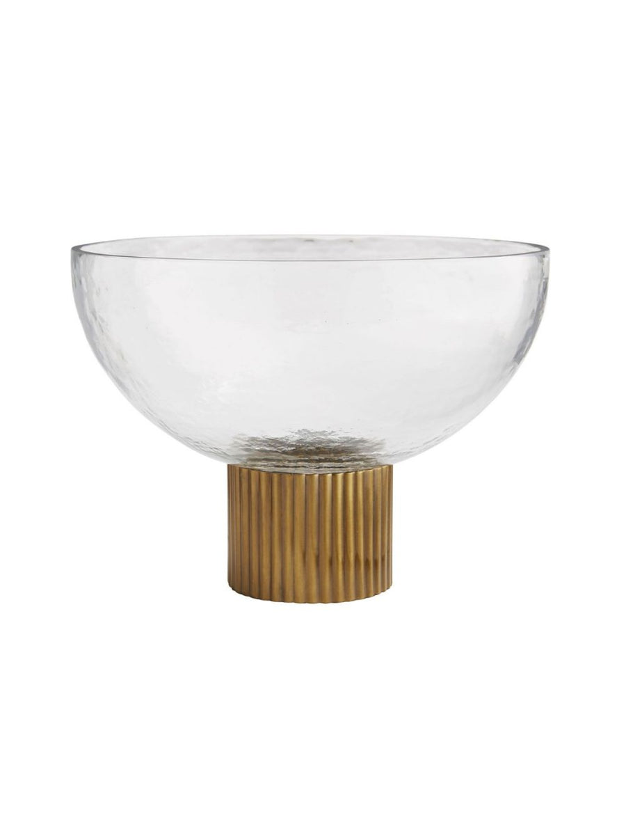 Galantis Glass and Brass Base Pedestal Bowl