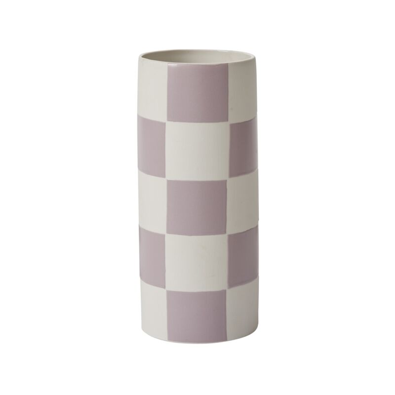Checkerboard Vase Lavender 12"