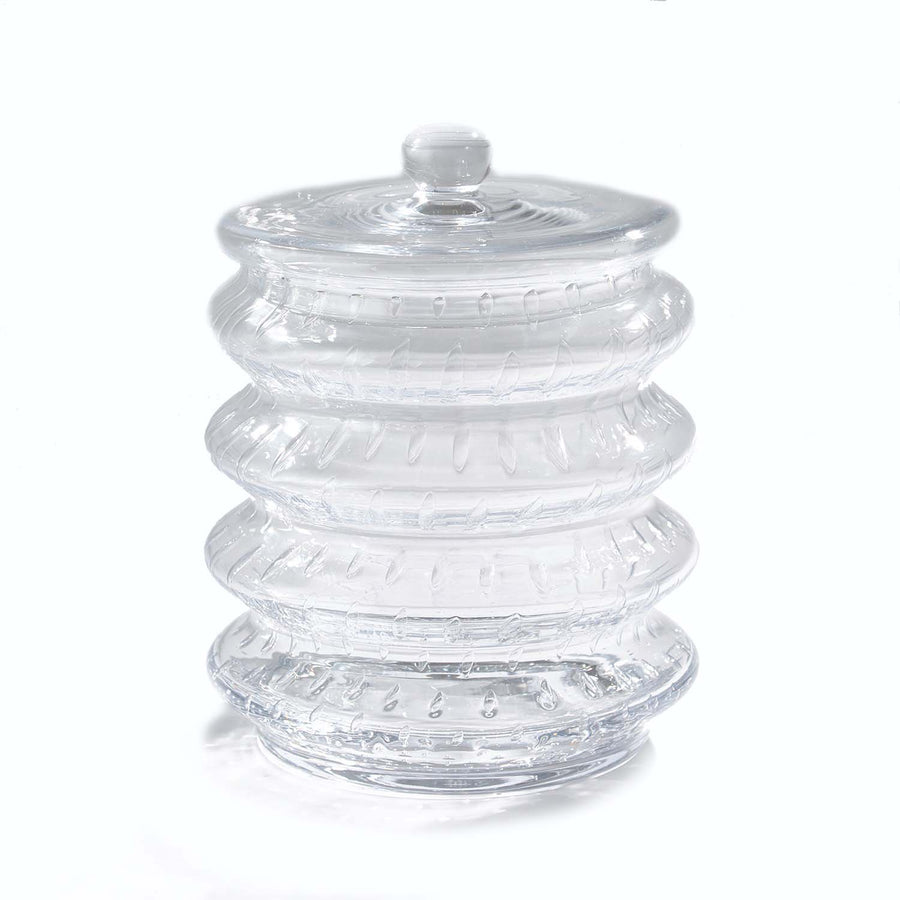 Wave Canister Clear Seeded Large
