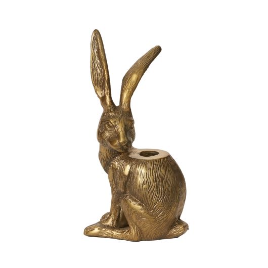 Halcyon Hare Candle Holder 9"
