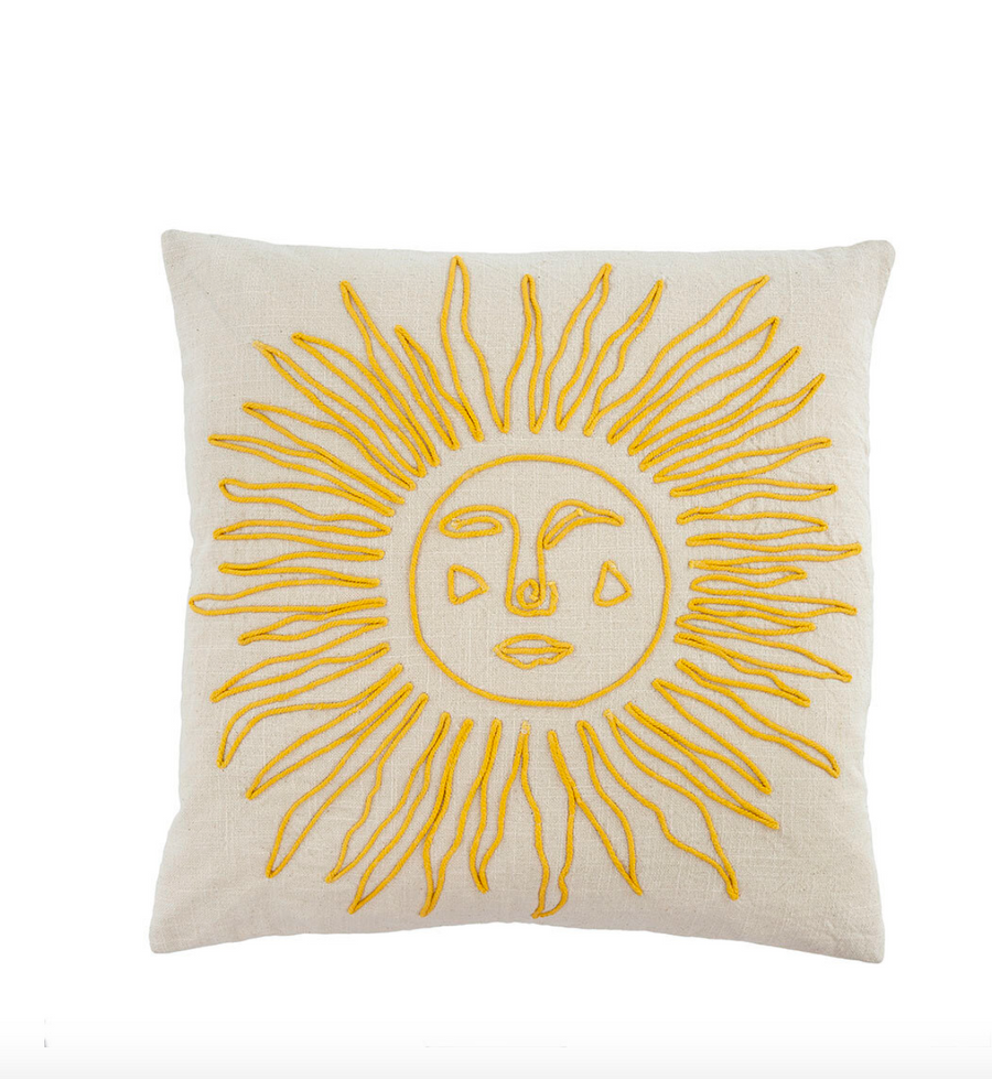 Sun Pillow Yellow/White 20x20