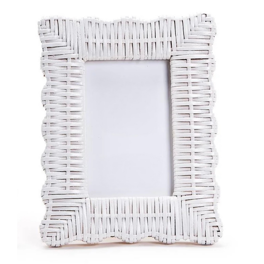White Wicker Weave Photo Frame 4x6