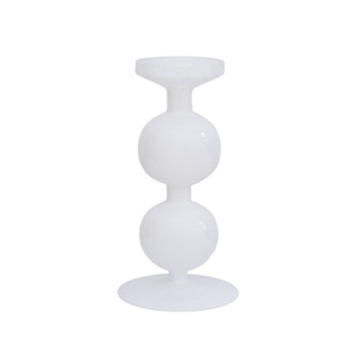 White Recycled Glass Bulb Candle Holder (Set of 3)