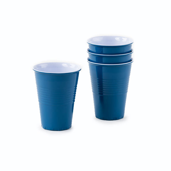 Melamine Blue Cups Stack of 4