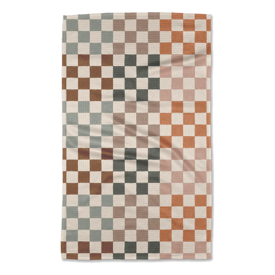 Autumn Checkers Tea Towel