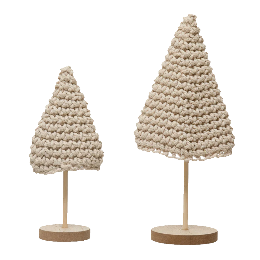 Cotton Crochet Tree Set of 2