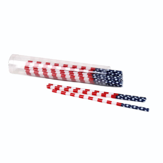 American Flag Straws 20PK