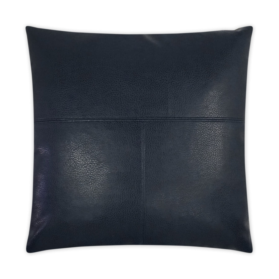 Rodeo Navy Faux Leather Square Pillow