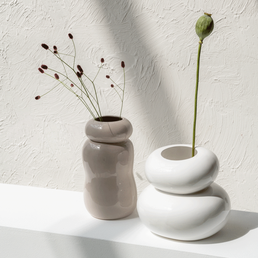 Gray Morn Pebbles Vase