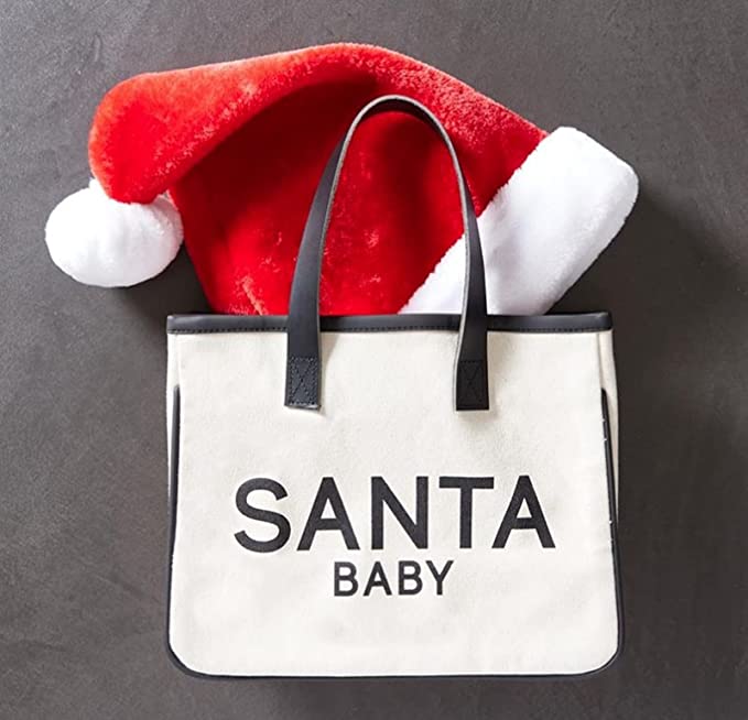 Santa Baby Mini Canvas Tote