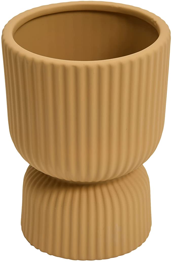 Stoneware Pleated Footed Planter