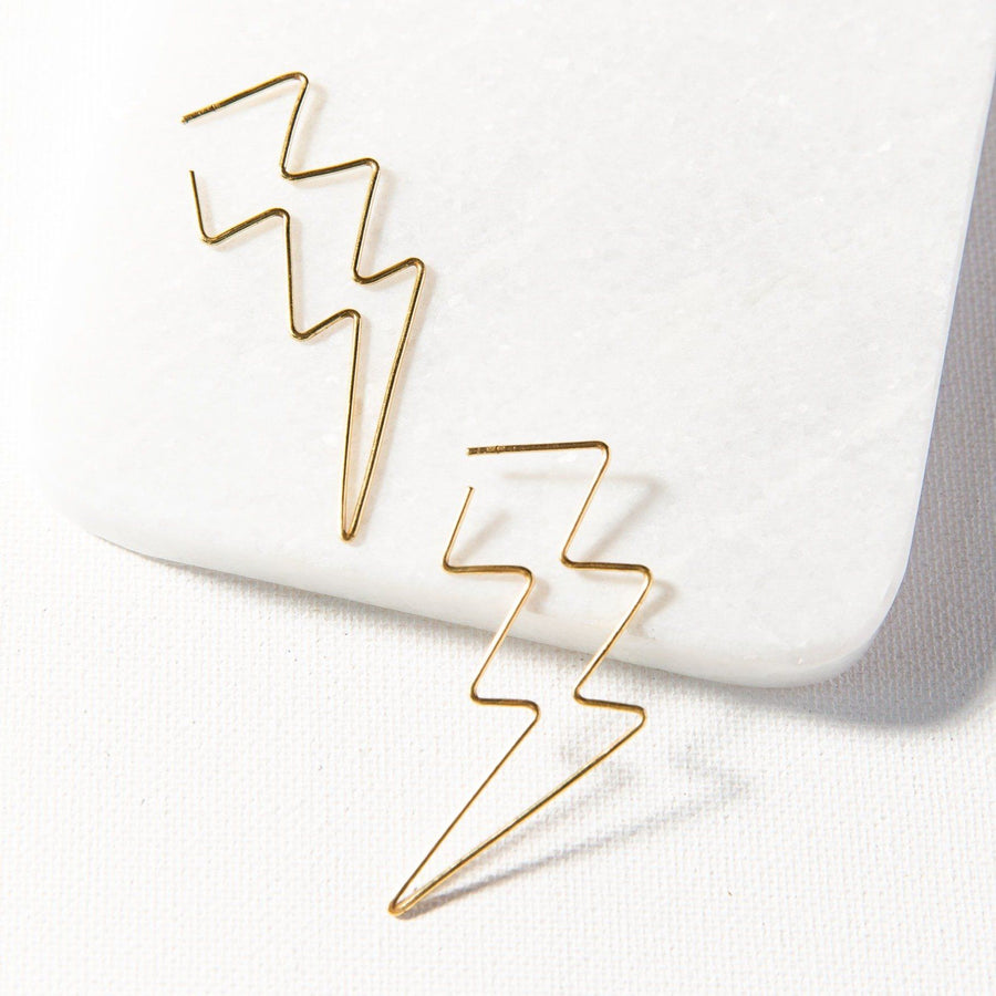 Lightning Bolt Wire Earrings