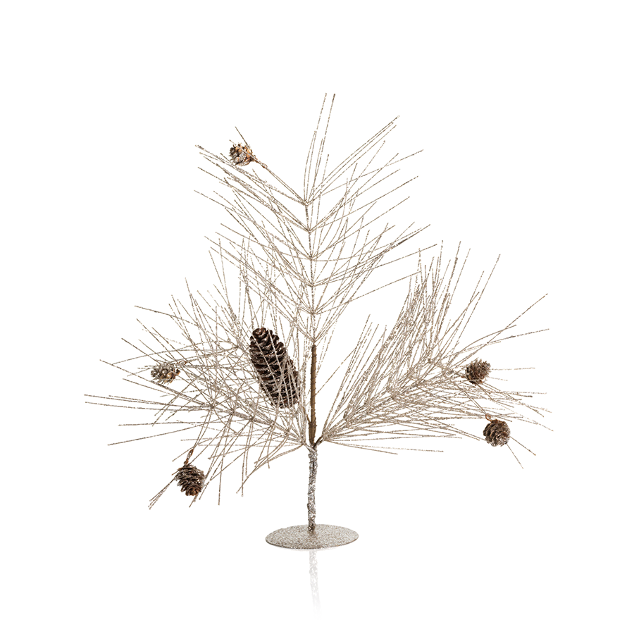 Champagne Spruce and Pine Cone Tree
