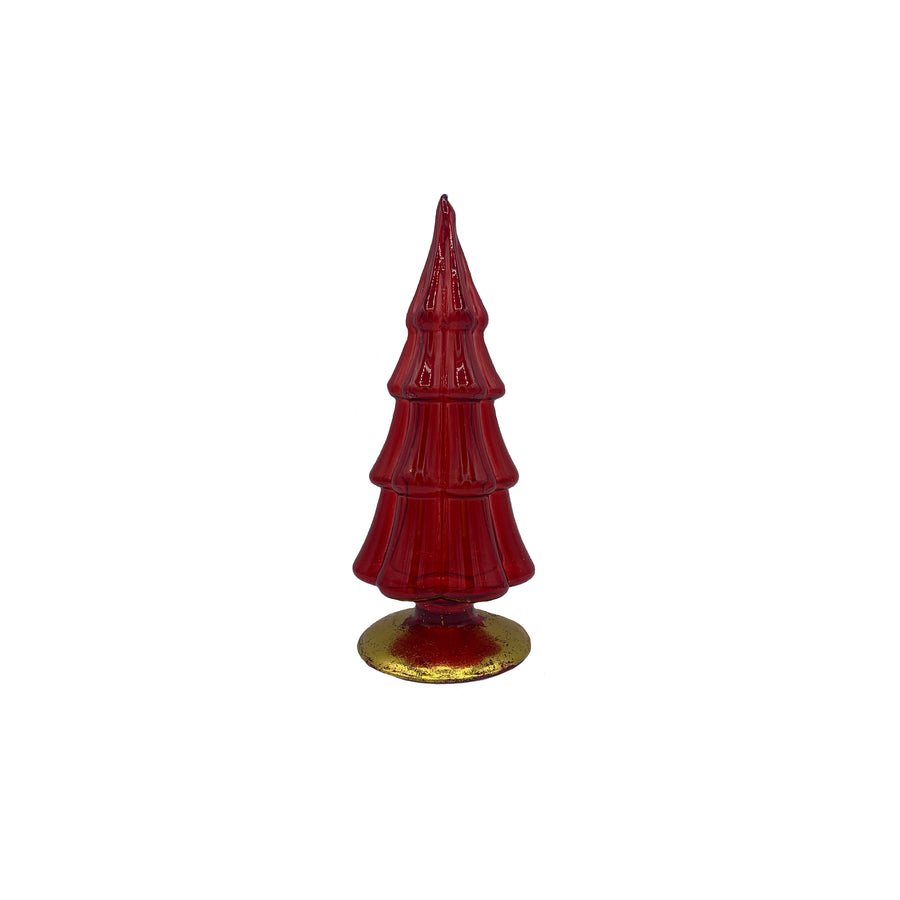 Red Hue Glass Tree XS 8"