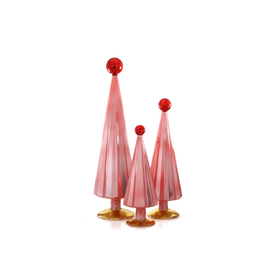 Pleated Trees Pink Red