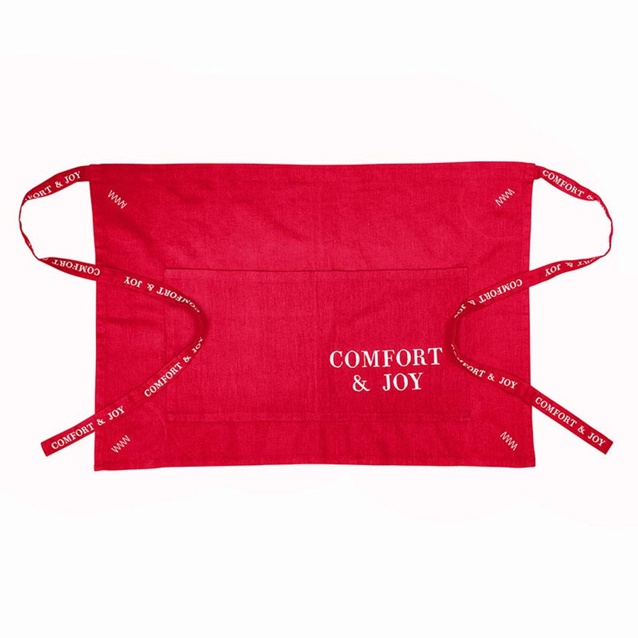 Comfort & Joy Red Half Apron