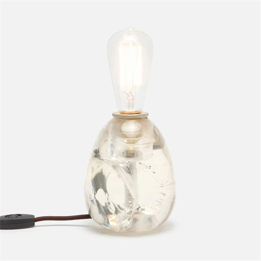Ameer Clear Crackled Acrylic Bookcase Lamp