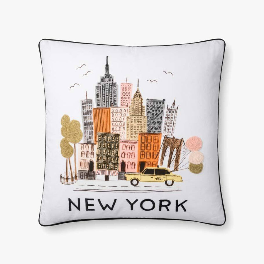 Black/White New York Pillow 22x22