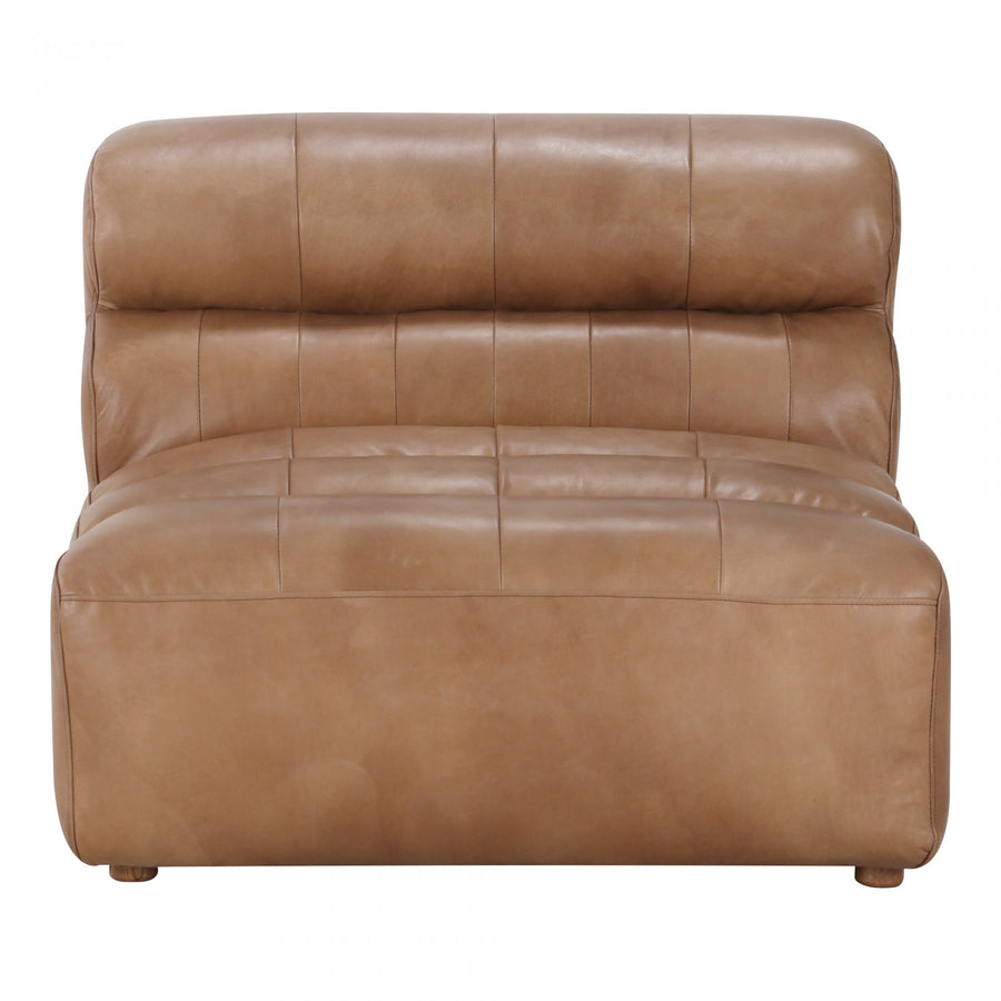 Ramsay Tan Leather Slipper Chair (36" W x 41" D x 28.5" H Seat 12.2")