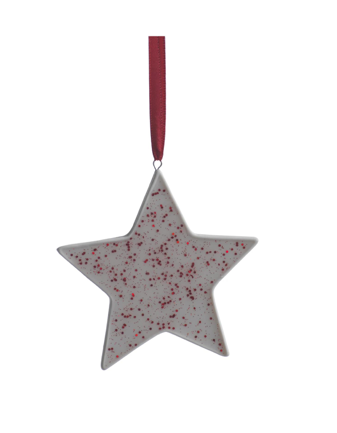 Speckled Star Ornament Red