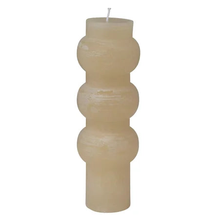Unscented Totem Pillar Cream Candle