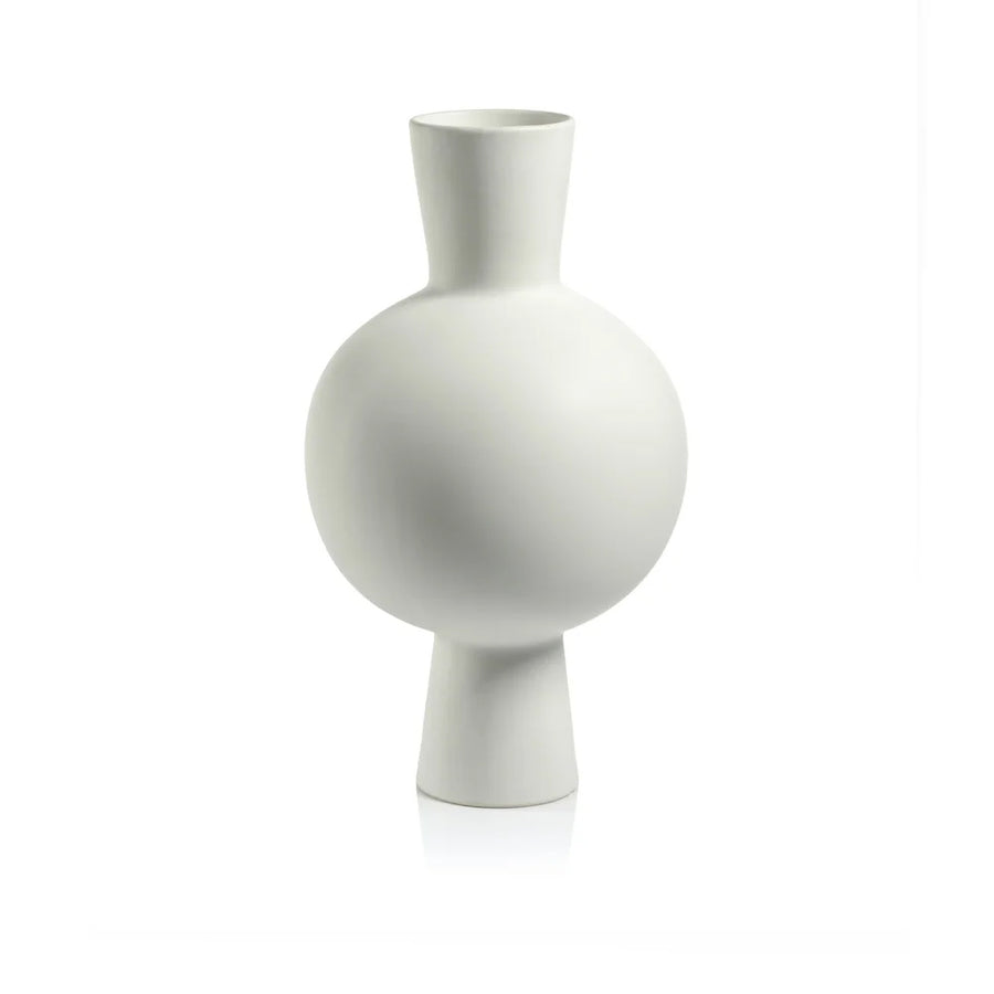 Ozamiz Tall White Stoneware Vase