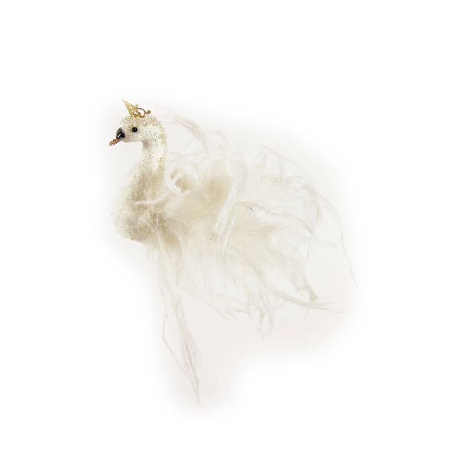 Crowned Enchanted Swan Ornament