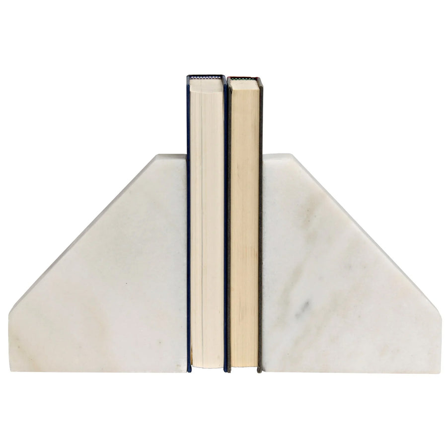 Slide White Marble Bookends