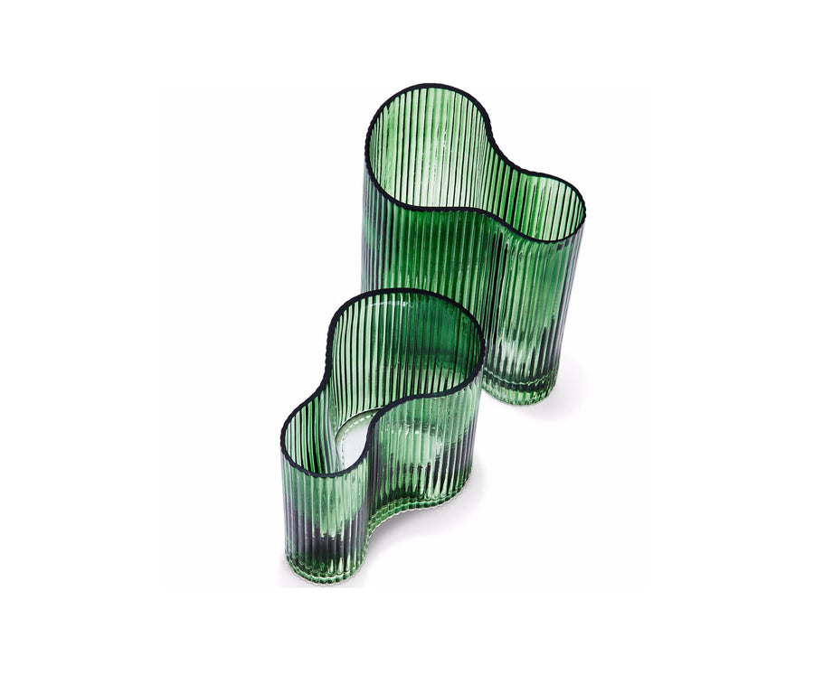 Organic Asymmetrical Green Vases