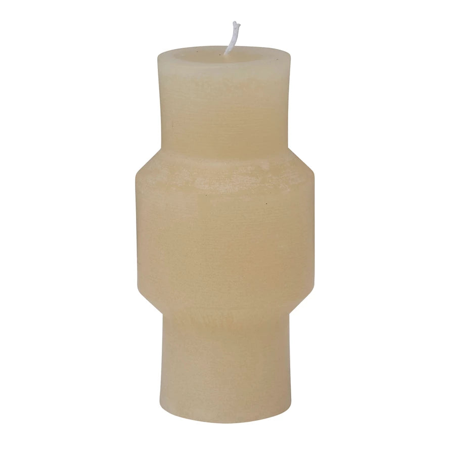 Unscented Totem Pillar Cream Candle