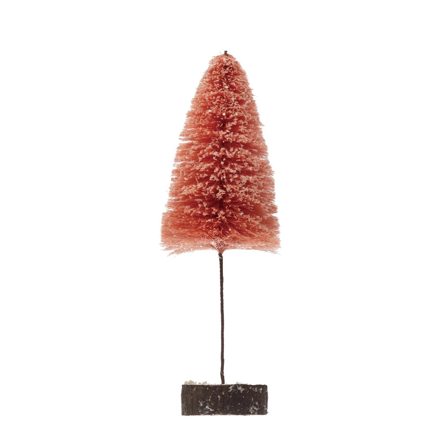 Frosted Pink Sisal Bottle Brush Tree